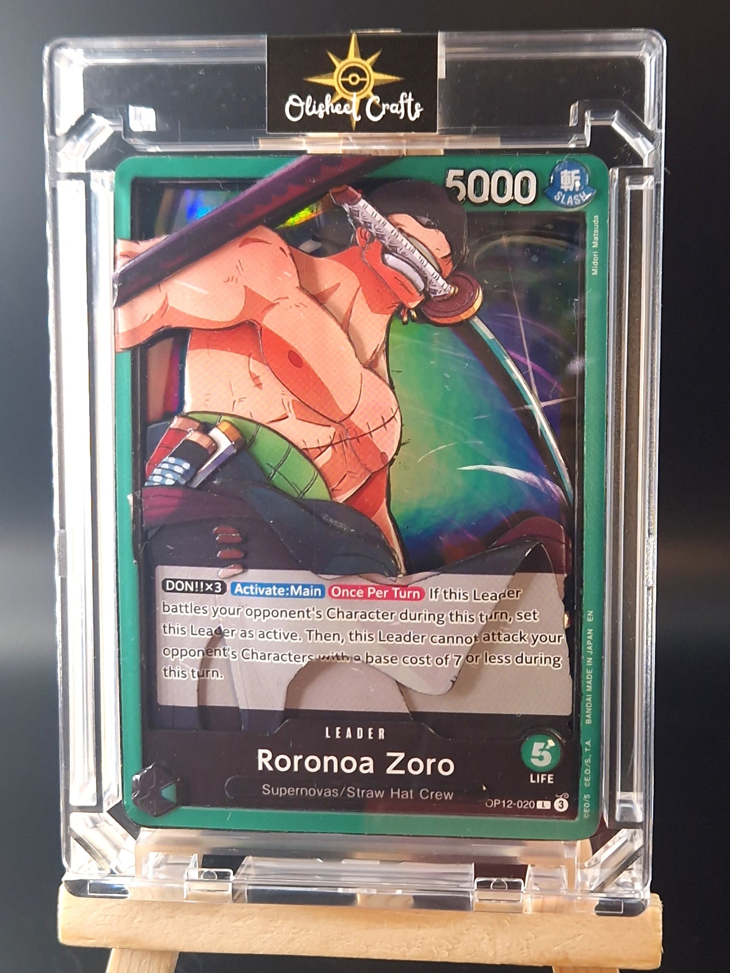 Roronoa Zoro (OP12-020) Shadowbox fait main