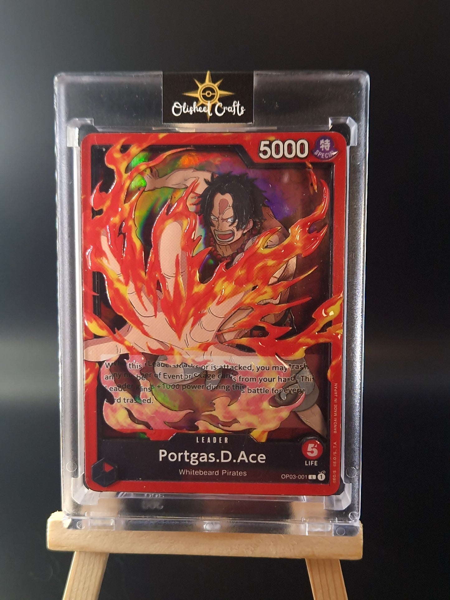 Portgas D. Ace (OP03-001) Shadowbox fait main