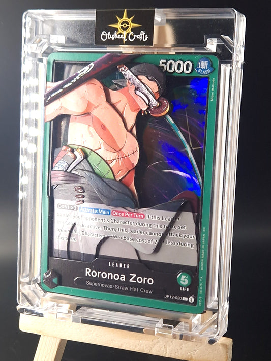 Roronoa Zoro (OP12-020) Shadowbox fait main