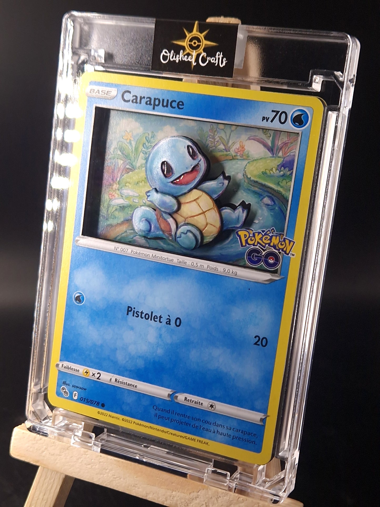 Carapuce, Shadowbox Mini fait main