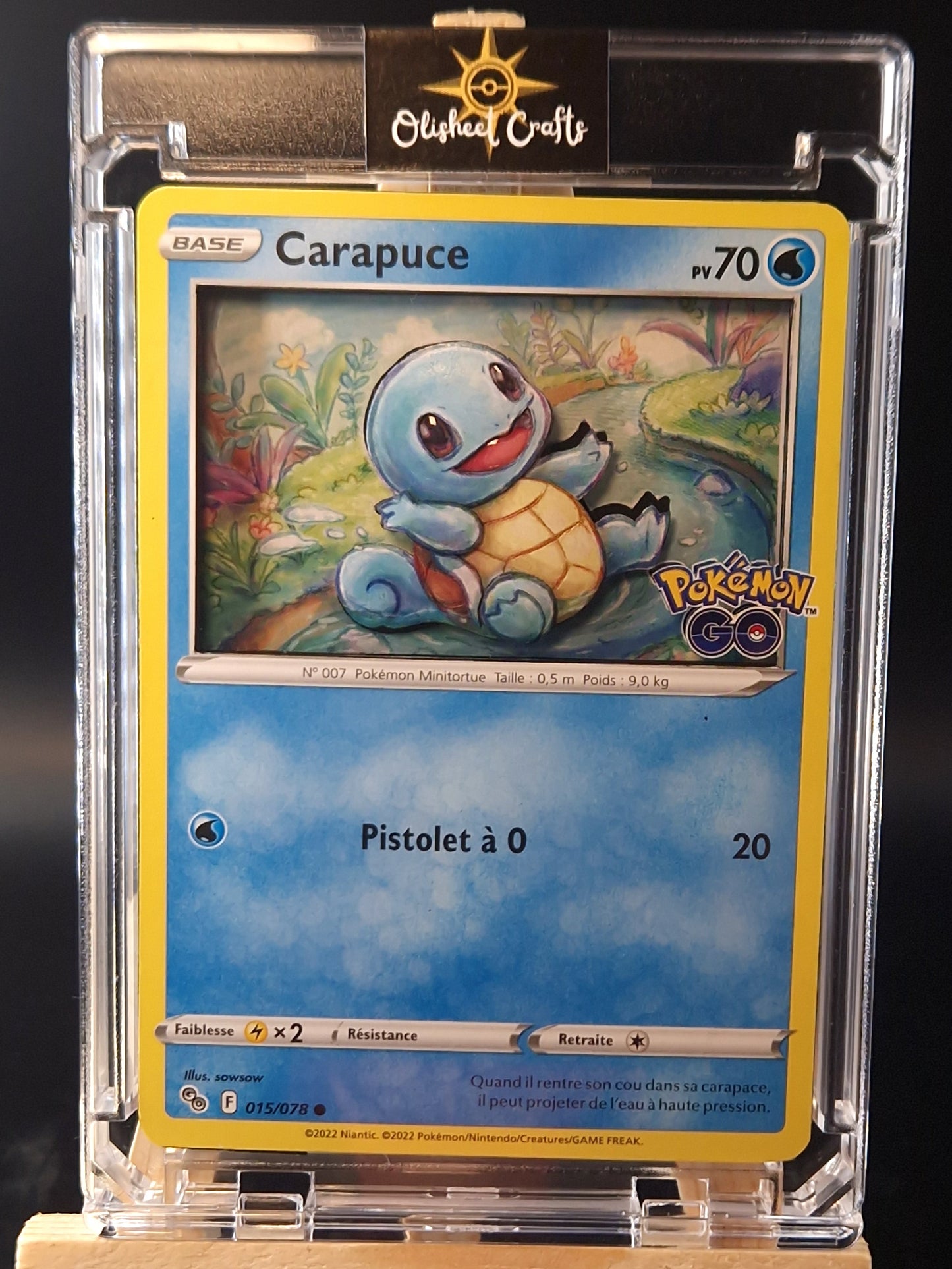 Carapuce, Shadowbox Mini fait main